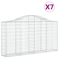 Arched Gabion Baskets 7 pcs 200x30x100/120 cm Galvanised Iron