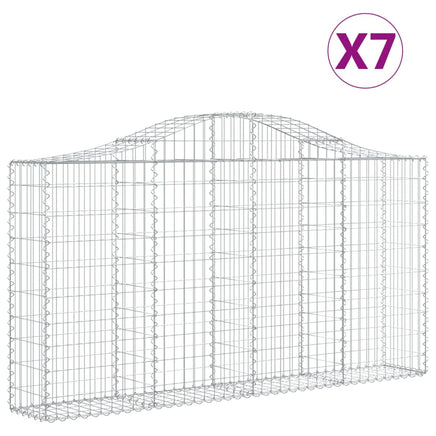 Arched Gabion Baskets 7 pcs 200x30x100/120 cm Galvanised Iron