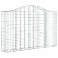 Arched Gabion Baskets 2 pcs 200x30x120/140 cm Galvanised Iron