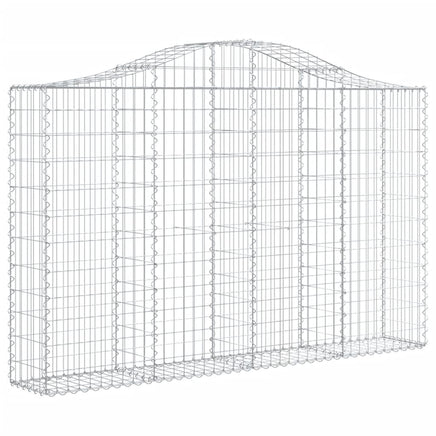Arched Gabion Baskets 2 pcs 200x30x120/140 cm Galvanised Iron