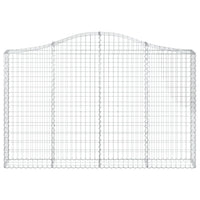 Arched Gabion Baskets 2 pcs 200x30x120/140 cm Galvanised Iron