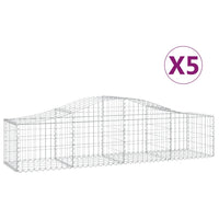 Arched Gabion Baskets 5 pcs 200x50x40/60 cm Galvanised Iron
