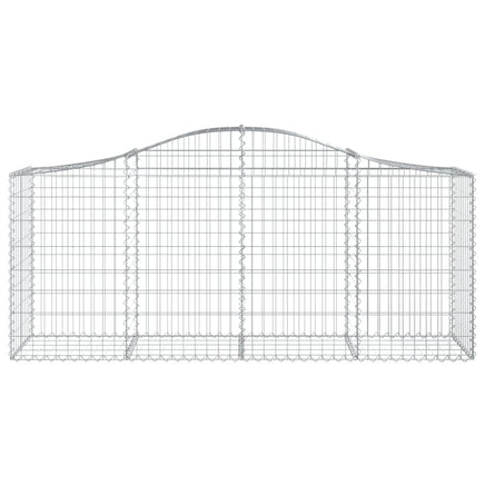 Arched Gabion Baskets 4 pcs 200x50x80/100 cm Galvanised Iron