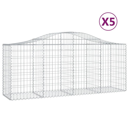 Arched Gabion Baskets 5 pcs 200x50x80/100 cm Galvanised Iron
