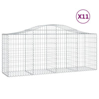 Arched Gabion Baskets 11 pcs 200x50x80/100 cm Galvanised Iron