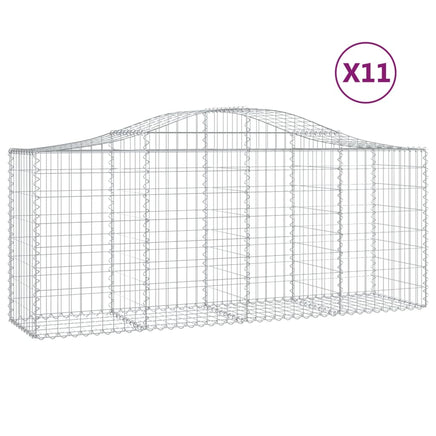 Arched Gabion Baskets 11 pcs 200x50x80/100 cm Galvanised Iron