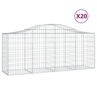 Arched Gabion Baskets 20 pcs 200x50x80/100 cm Galvanised Iron