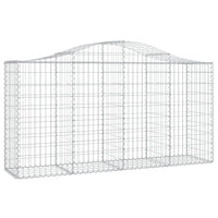 Arched Gabion Baskets 4 pcs 200x50x100/120 cm Galvanised Iron
