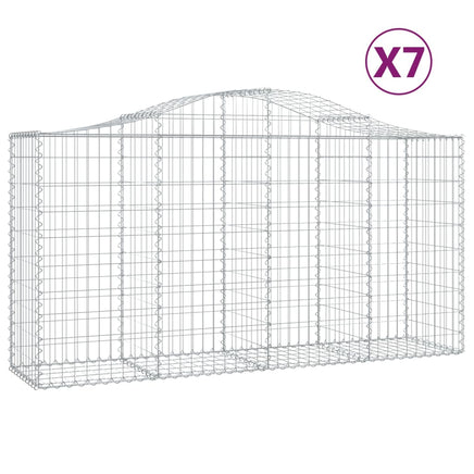Arched Gabion Baskets 7 pcs 200x50x100/120 cm Galvanised Iron