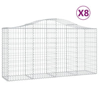 Arched Gabion Baskets 8 pcs 200x50x100/120 cm Galvanised Iron