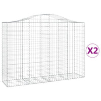 Arched Gabion Baskets 2 pcs 200x50x140/160 cm Galvanised Iron