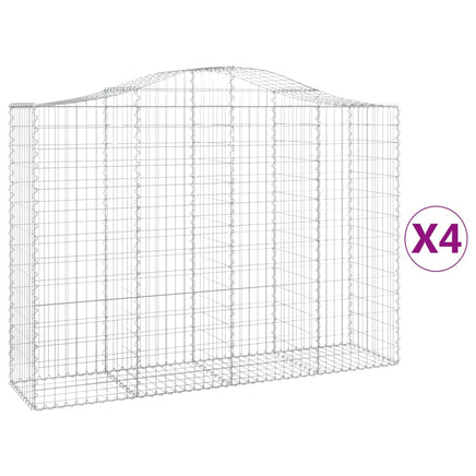 Arched Gabion Baskets 4 pcs 200x50x140/160 cm Galvanised Iron