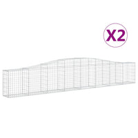 Arched Gabion Baskets 2 pcs 400x30x60/80 cm Galvanised Iron