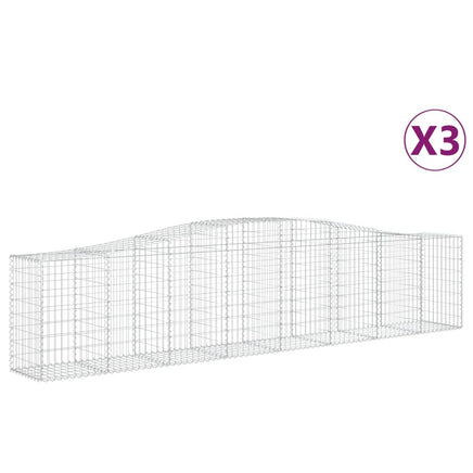 Arched Gabion Baskets 3 pcs  400x50x80/100 cm Galvanised Iron
