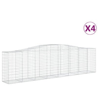 Arched Gabion Baskets 4 pcs 400x50x100/120 cm Galvanised Iron