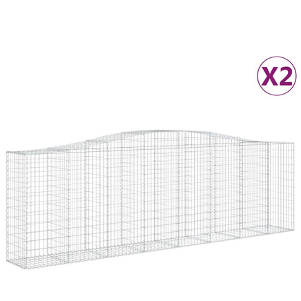 Arched Gabion Baskets 2 pcs 400x50x120/140 cm  Galvanised Iron