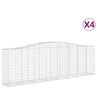 Arched Gabion Baskets 4 pcs 400x50x120/140 cm  Galvanised Iron