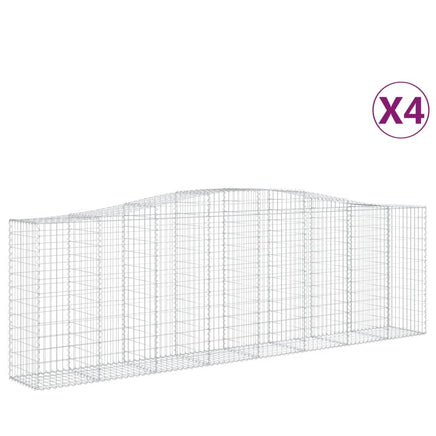 Arched Gabion Baskets 4 pcs 400x50x120/140 cm  Galvanised Iron