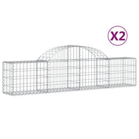 Arched Gabion Baskets 2 pcs 200x30x40/60 cm Galvanised Iron