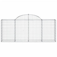 Arched Gabion Baskets 5 pcs 200x30x80/100 cm Galvanised Iron