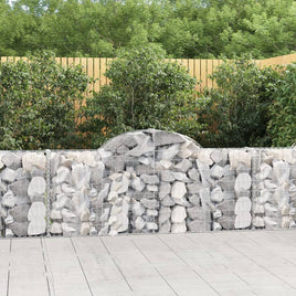 Arched Gabion Baskets 7 pcs 200x30x80/100 cm Galvanised Iron