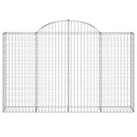 Arched Gabion Baskets 2 pcs 200x30x120/140 cm Galvanised Iron