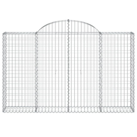 Arched Gabion Baskets 2 pcs 200x30x120/140 cm Galvanised Iron