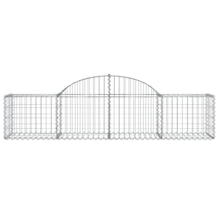 Arched Gabion Baskets 4 pcs 200x50x40/60 cm Galvanised Iron