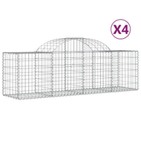 Arched Gabion Baskets 4 pcs 200x50x60/80 cm Galvanised Iron