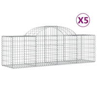 Arched Gabion Baskets 5 pcs 200x50x60/80 cm Galvanised Iron