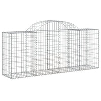 Arched Gabion Baskets 2 pcs 200x50x80/100 cm Galvanised Iron