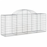 Arched Gabion Baskets 7 pcs 200x50x80/100 cm Galvanised Iron