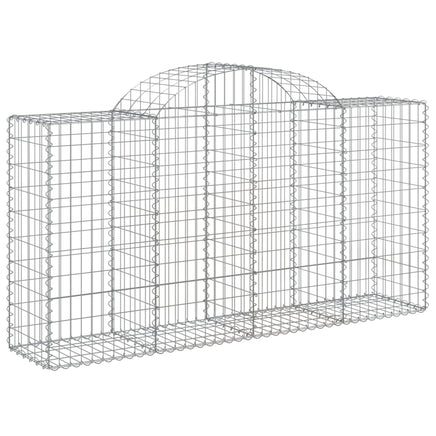 Arched Gabion Baskets 4 pcs 200x50x100/120 cm Galvanised Iron