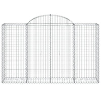 Arched Gabion Baskets 2 pcs 200x50x120/140 cm Galvanised Iron