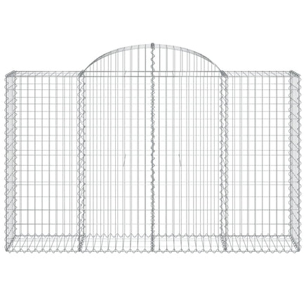 Arched Gabion Baskets 2 pcs 200x50x120/140 cm Galvanised Iron