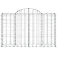 Arched Gabion Baskets 3 pcs 200x50x120/140 cm Galvanised Iron