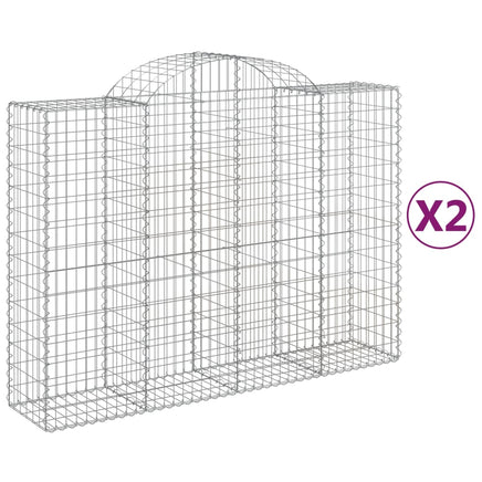 Arched Gabion Baskets 2 pcs 200x50x140/160 cm Galvanised Iron