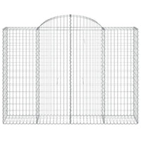 Arched Gabion Baskets 2 pcs 200x50x140/160 cm Galvanised Iron