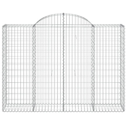 Arched Gabion Baskets 2 pcs 200x50x140/160 cm Galvanised Iron