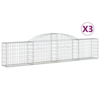 Arched Gabion Baskets 3 pcs 300x30x60/80 cm Galvanised Iron