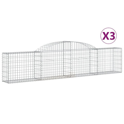 Arched Gabion Baskets 3 pcs 300x30x60/80 cm Galvanised Iron