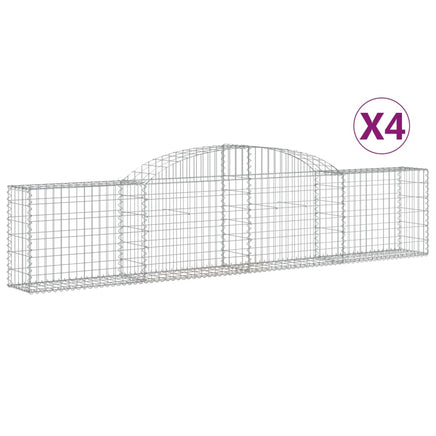 Arched Gabion Baskets 4 pcs 300x30x60/80 cm Galvanised Iron