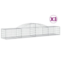 Arched Gabion Baskets 3 pcs 300x50x40/60 cm Galvanised Iron