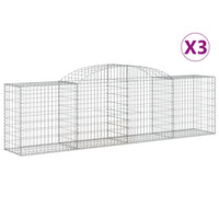 Arched Gabion Baskets 3 pcs 300x50x80/100 cm Galvanised Iron