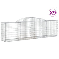 Arched Gabion Baskets 9 pcs 300x50x80/100 cm Galvanised Iron
