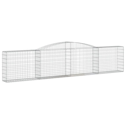 Arched Gabion Baskets 4 pcs 400x30x80/100 cm Galvanised Iron