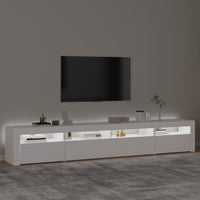 TV Cabinet with LED Lights White 240x35x40 cm