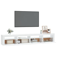 TV Cabinet with LED Lights White 240x35x40 cm