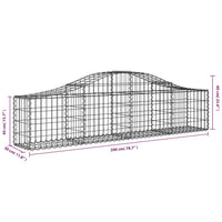 Arched Gabion Basket 200x30x40/60 cm Galvanised Iron