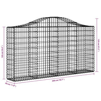 Arched Gabion Basket 200x30x100/120 cm Galvanised Iron